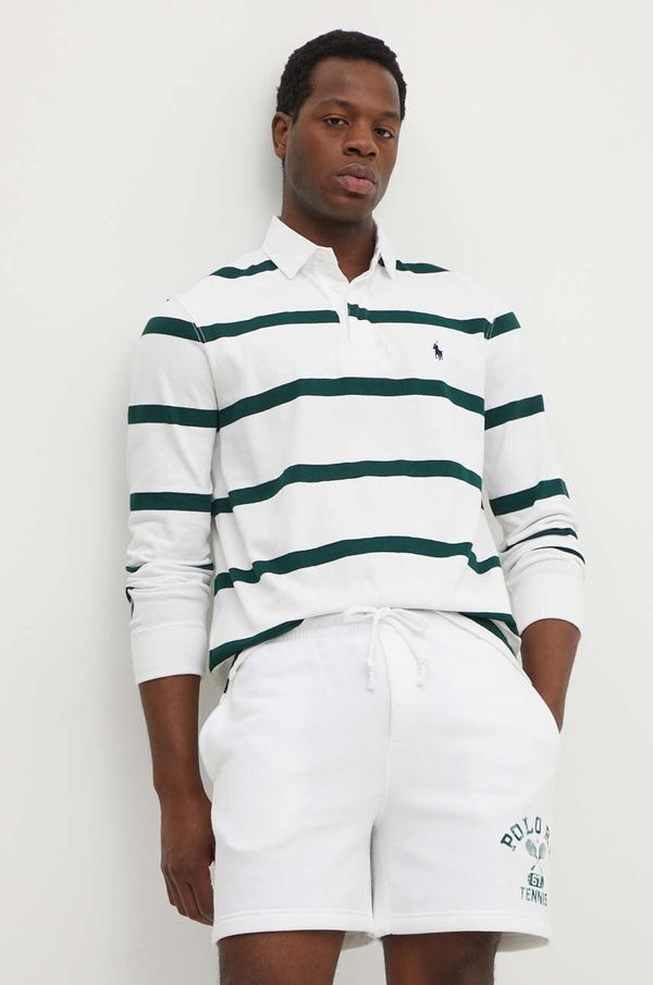 Polo Ralph Lauren Bombažna majica z dolgimi rokavi Polo Ralph Lauren bela barva, 710939635