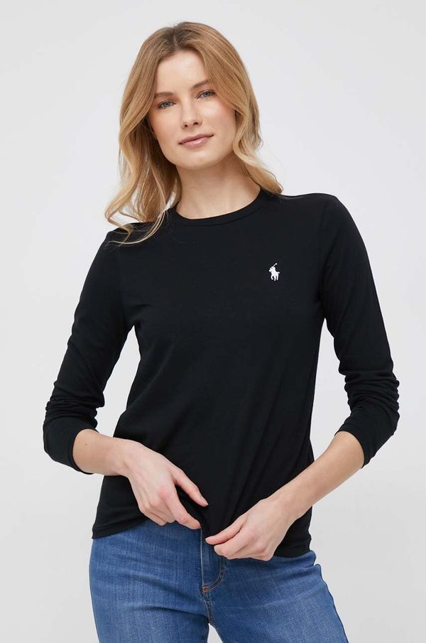 Polo Ralph Lauren Bombažna majica z dolgimi rokavi Polo Ralph Lauren črna barva, 211898699