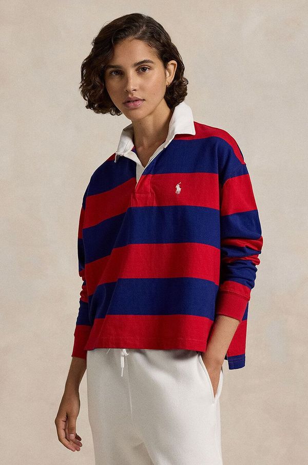 Polo Ralph Lauren Bombažna majica z dolgimi rokavi Polo Ralph Lauren rdeča barva, 211943012