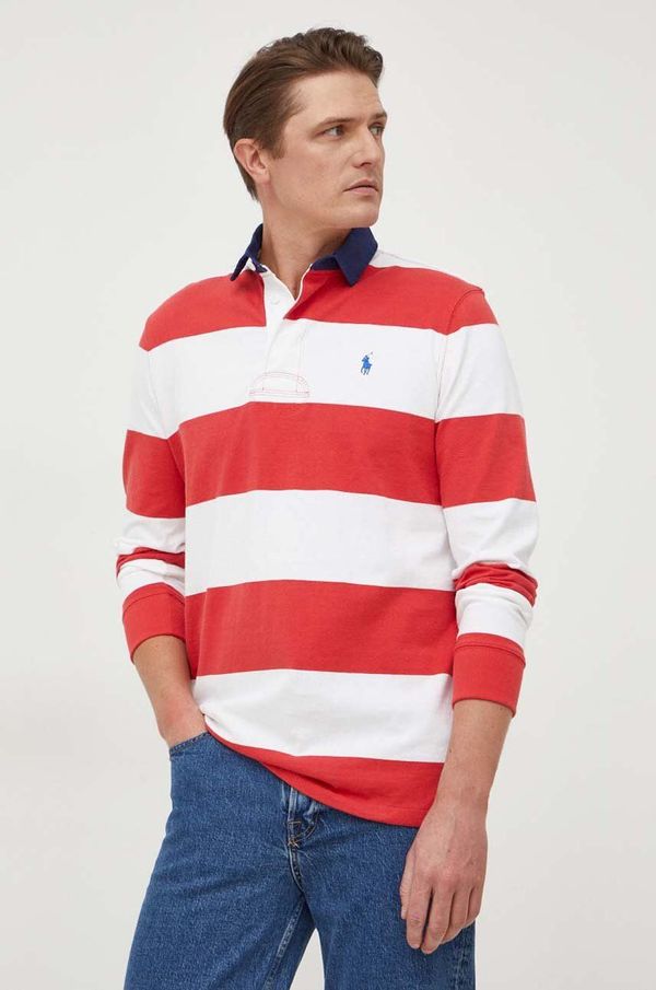 Polo Ralph Lauren Bombažna majica z dolgimi rokavi Polo Ralph Lauren rdeča barva