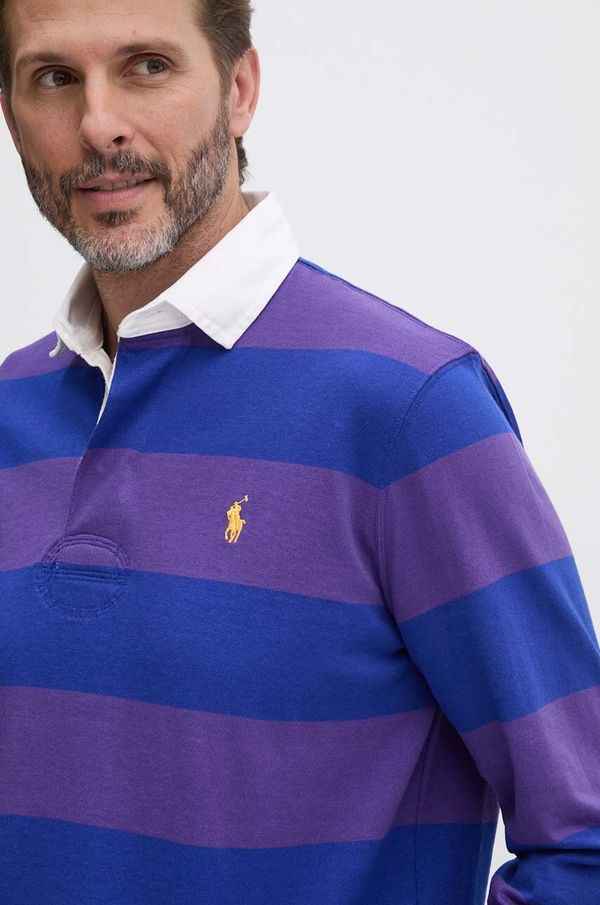 Polo Ralph Lauren Bombažna majica z dolgimi rokavi Polo Ralph Lauren vijolična barva