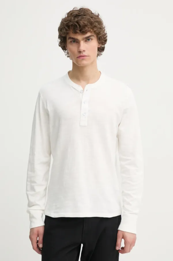 rag & bone Bombažna majica z dolgimi rokavi Rag & Bone bela barva, M000T656G