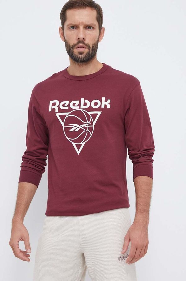 Reebok Classic Bombažna majica z dolgimi rokavi Reebok Classic Basketball bordo barva