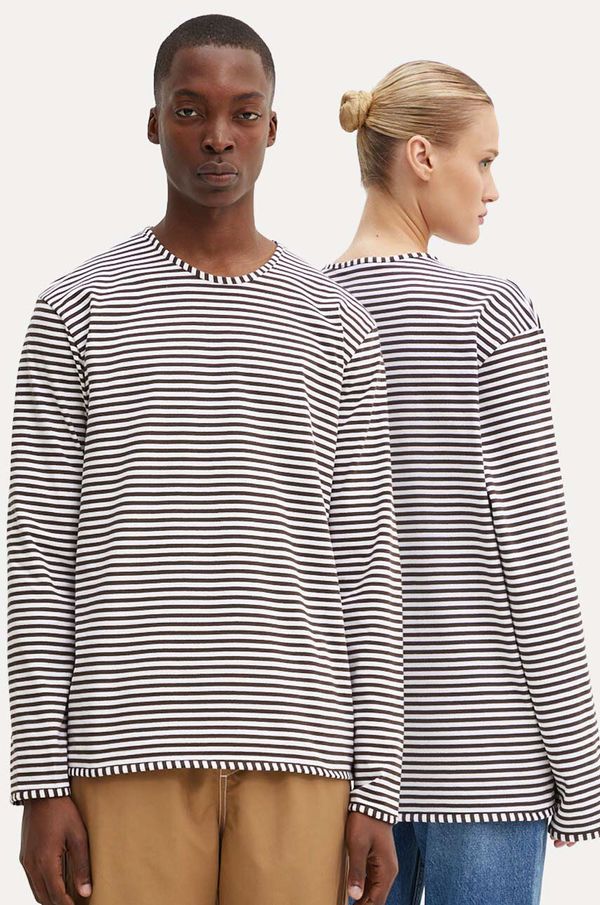 Sunnei Bombažna majica z dolgimi rokavi Sunnei rjava barva, RTWXJER004