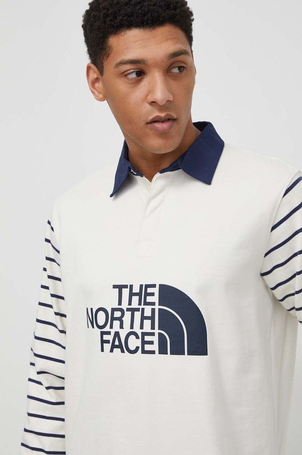 The North Face Bombažna majica z dolgimi rokavi The North Face bež barva