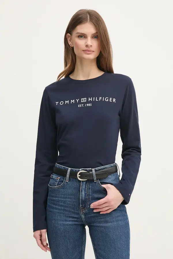 Tommy Hilfiger Bombažna majica z dolgimi rokavi Tommy Hilfiger