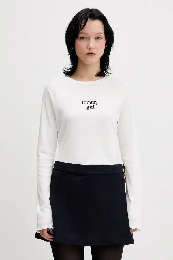 Tommy Jeans Bombažna majica z dolgimi rokavi Tommy Jeans