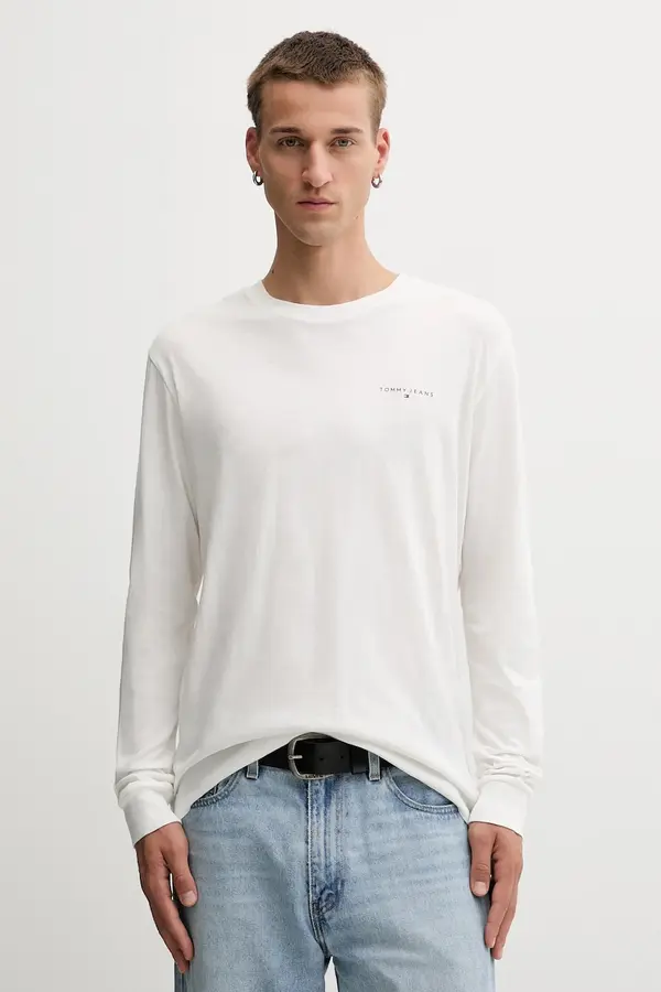 Tommy Jeans Bombažna majica z dolgimi rokavi Tommy Jeans
