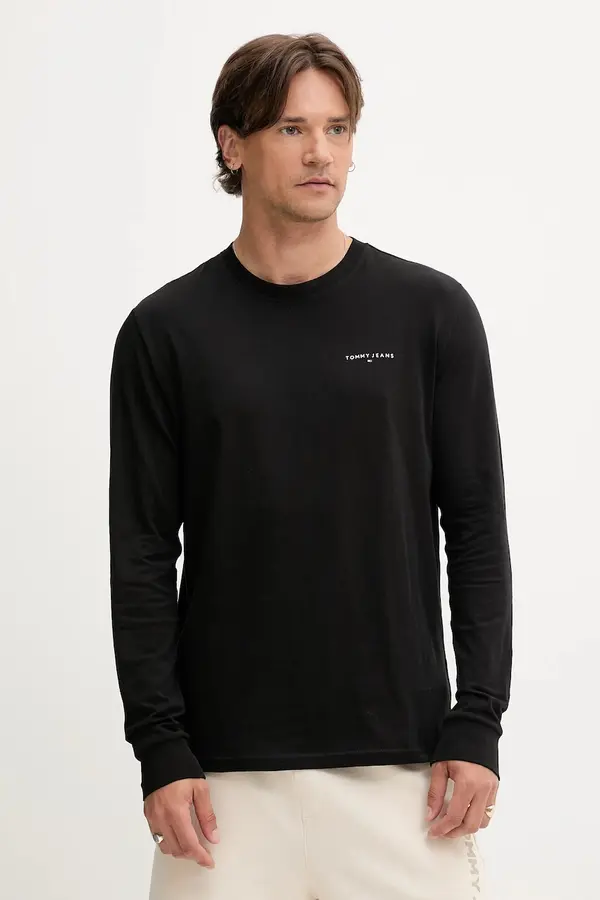 Tommy Jeans Bombažna majica z dolgimi rokavi Tommy Jeans