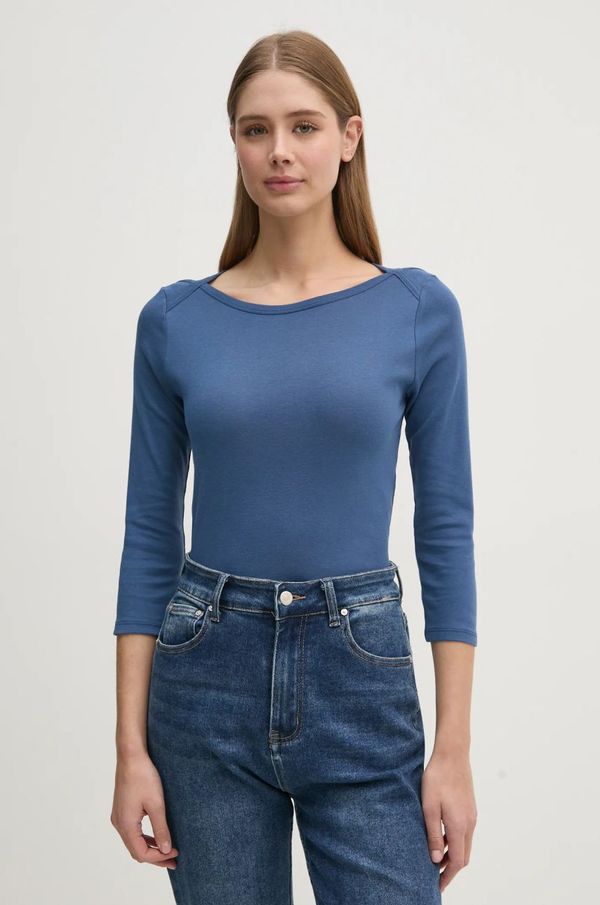 United Colors of Benetton Bombažna majica z dolgimi rokavi United Colors of Benetton roza barva, 3GA2E16A1