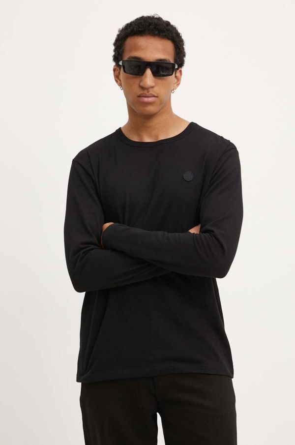 Wood Wood Bombažna majica z dolgimi rokavi Wood Wood črna barva