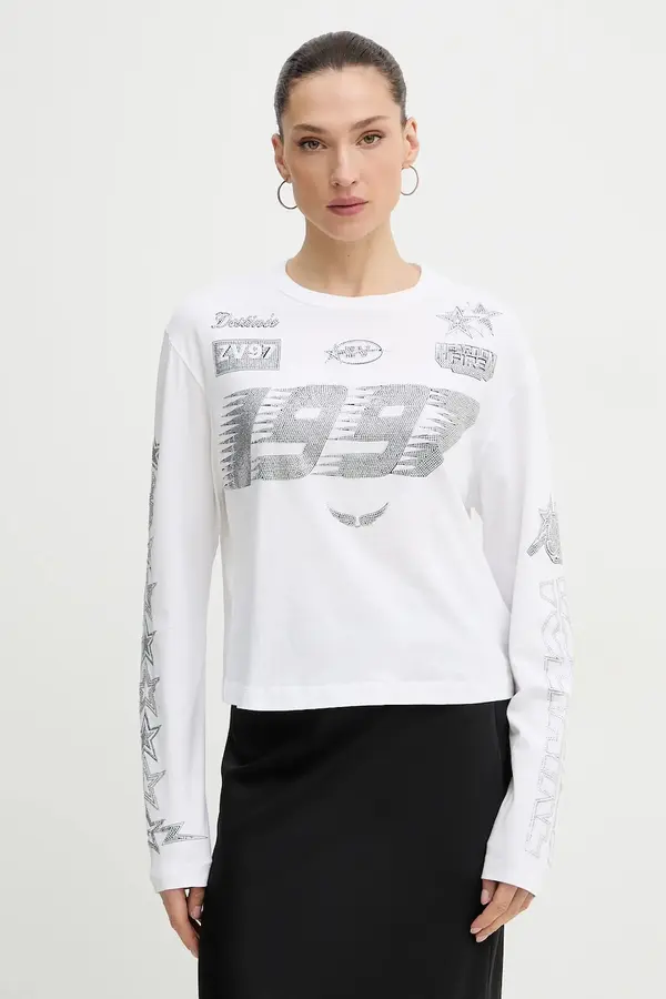 Zadig&Voltaire Bombažna majica z dolgimi rokavi ZADIG&VOLTAIRE