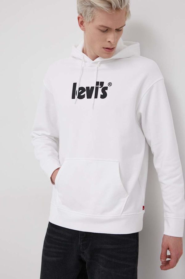 Levi's Bombažna mikica Levi's moška, bela barva,