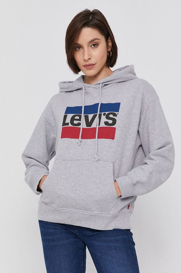 Levi's Bombažna mikica Levi's ženska, siva barva,