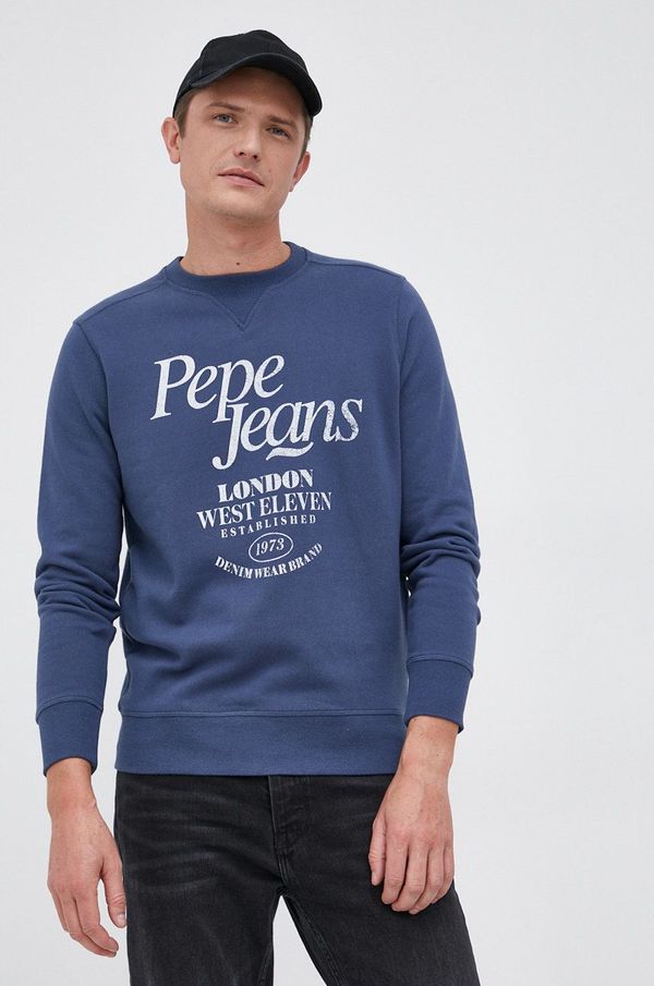 Pepe Jeans Bombažna mikica Pepe Jeans Lamarck moška, mornarsko modra barva,