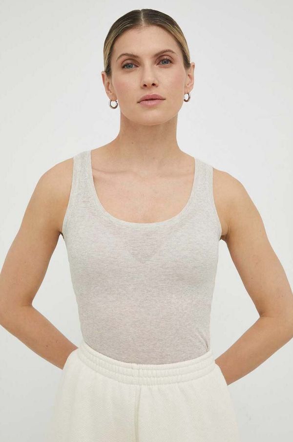 American Vintage Bombažna obleka American Vintage bež barva