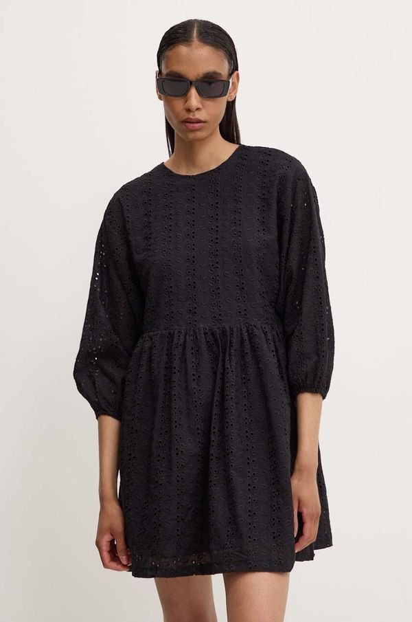 Answear Lab Bombažna obleka Answear Lab črna barva