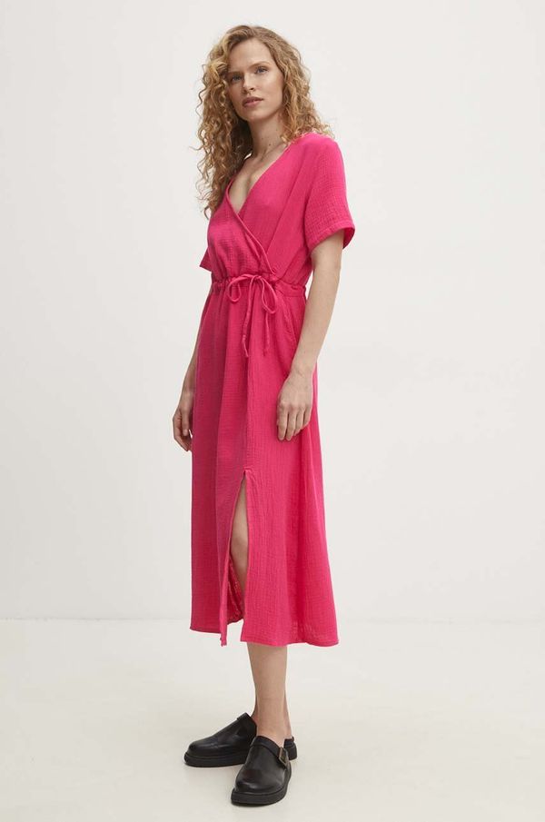 Answear Lab Bombažna obleka Answear Lab roza barva