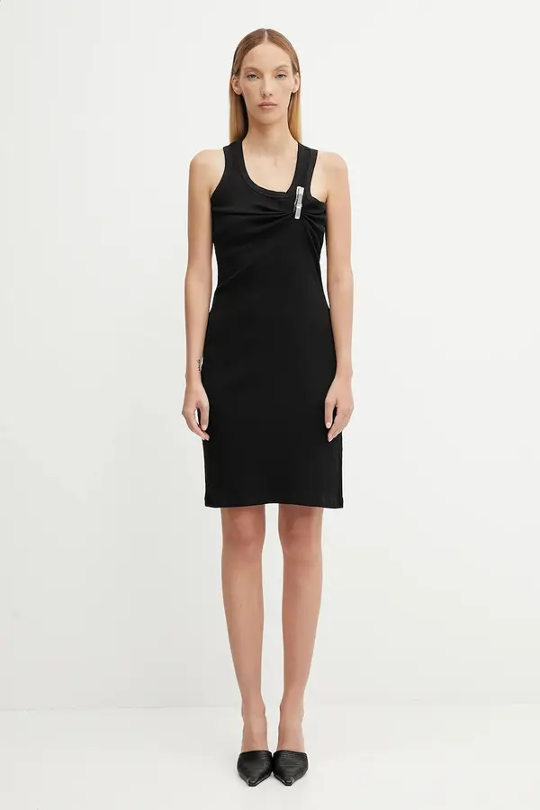 coperni Bombažna obleka Coperni Washing Clip Rib Dress