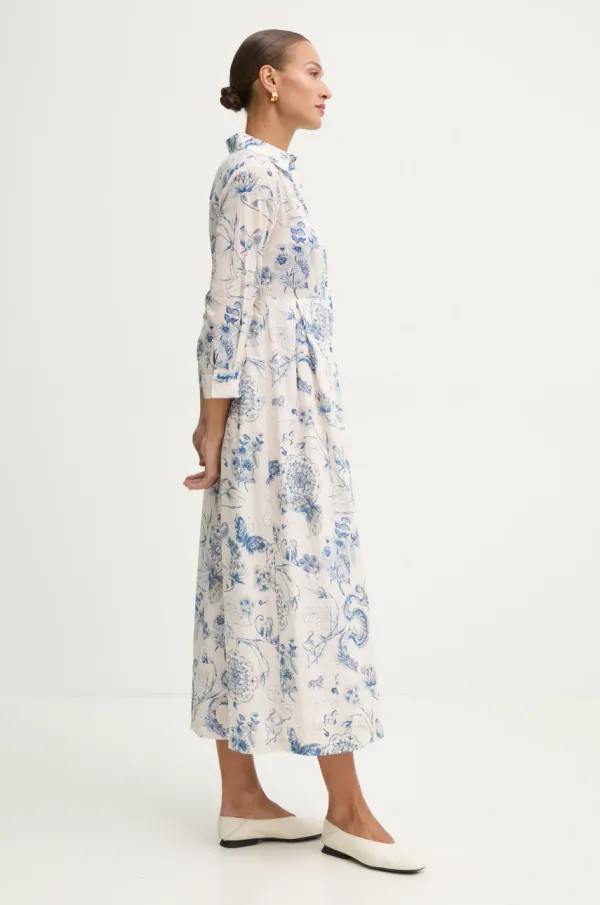 Fracomina Bombažna obleka Fracomina bež barva, FJ25SD3004W621N4