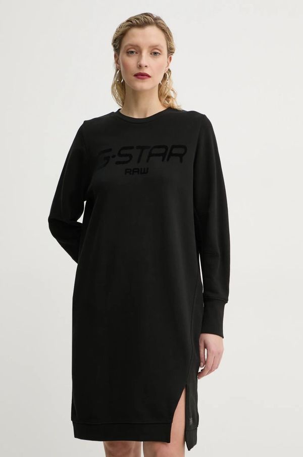 G-Star Raw Bombažna obleka G-Star Raw črna barva, D25038-D589