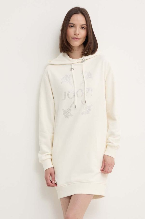 Joop! Bombažna obleka Joop! bež barva, 30042821