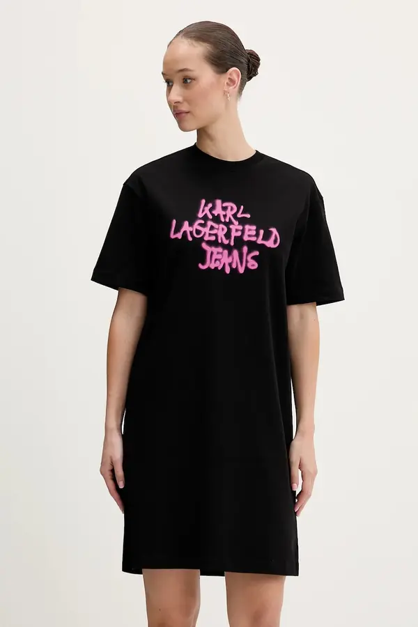 Karl Lagerfeld Jeans Bombažna obleka Karl Lagerfeld Jeans