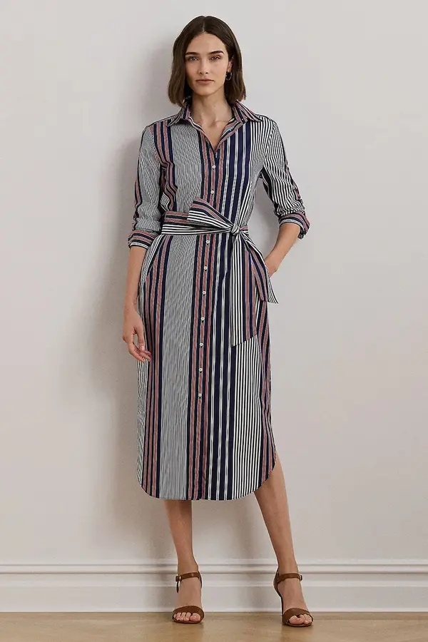Lauren Ralph Lauren Bombažna obleka Lauren Ralph Lauren
