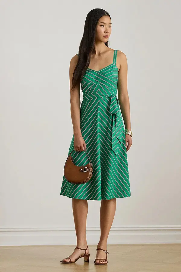 Lauren Ralph Lauren Bombažna obleka Lauren Ralph Lauren