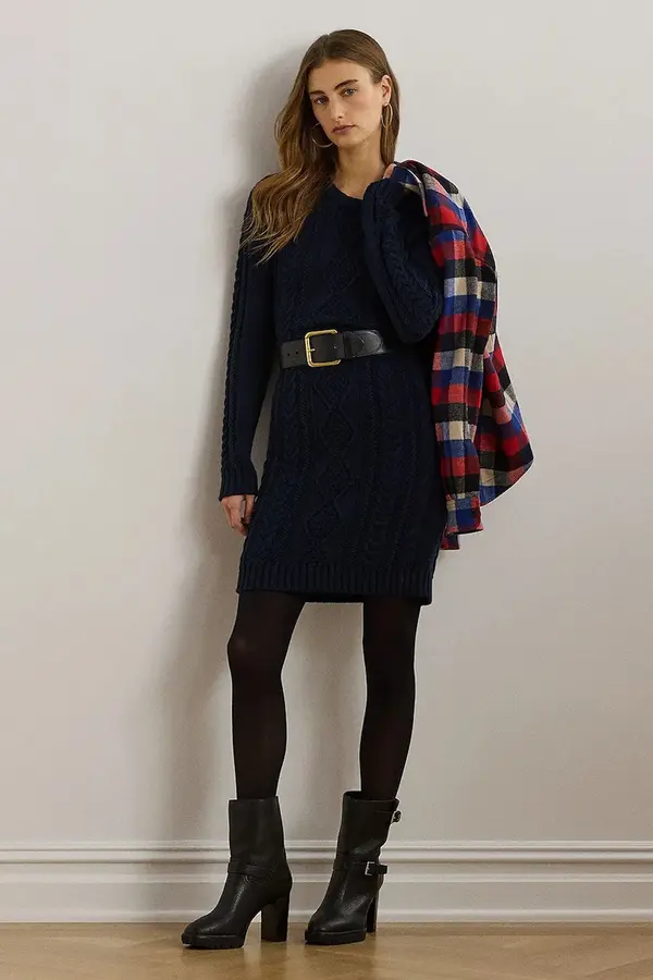 Lauren Ralph Lauren Bombažna obleka Lauren Ralph Lauren
