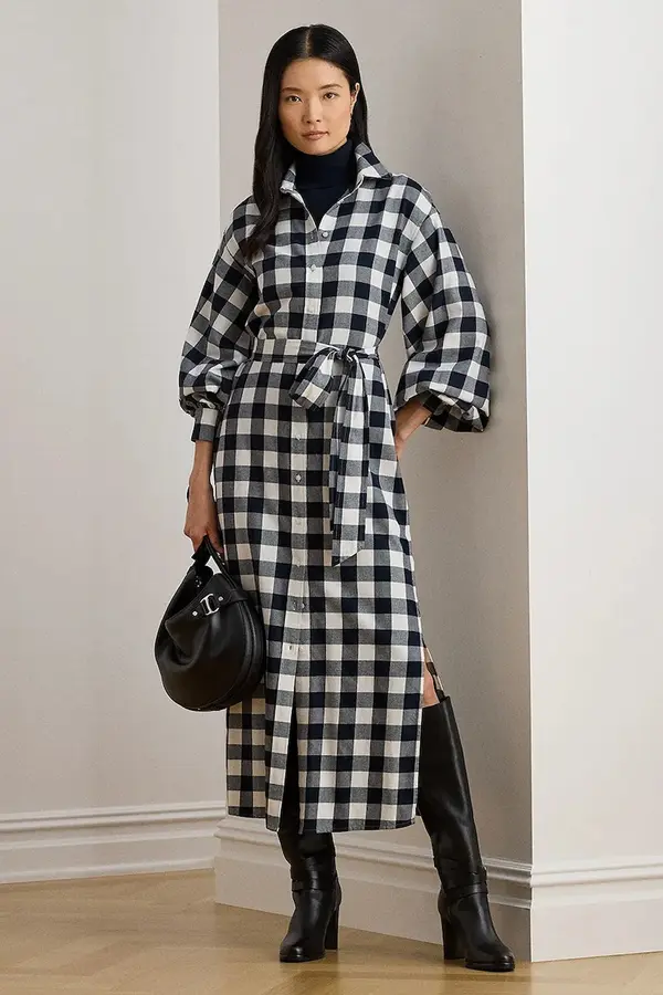 Lauren Ralph Lauren Bombažna obleka Lauren Ralph Lauren