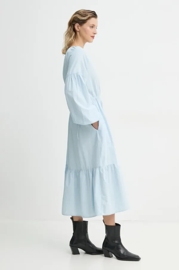 Levi's Bombažna obleka Levi's JOLENE LS MAXI DRESS 001HS