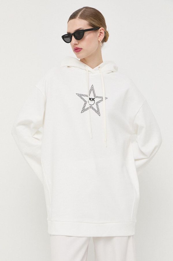 Pinko Bombažna obleka Pinko bež barva