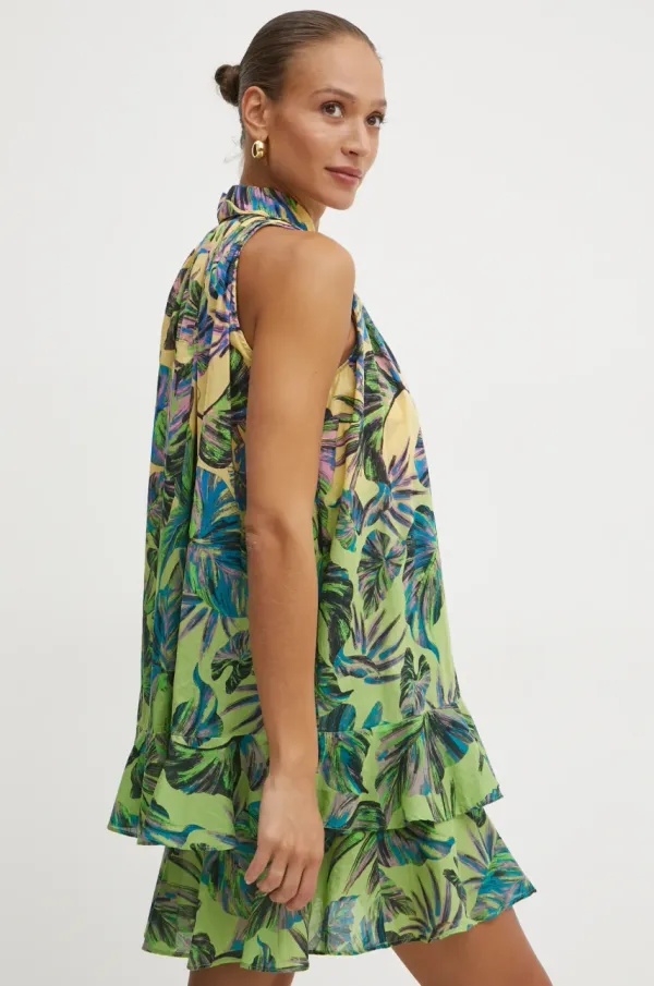 Pinko Bombažna obleka Pinko rumena barva, 104720 A2EZ