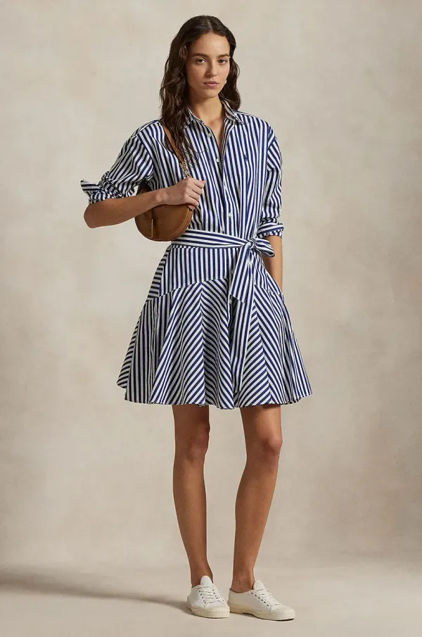 Polo Ralph Lauren Bombažna obleka Polo Ralph Lauren bela barva, 211929600