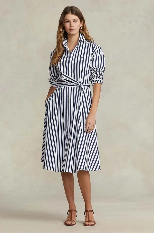Polo Ralph Lauren Bombažna obleka Polo Ralph Lauren