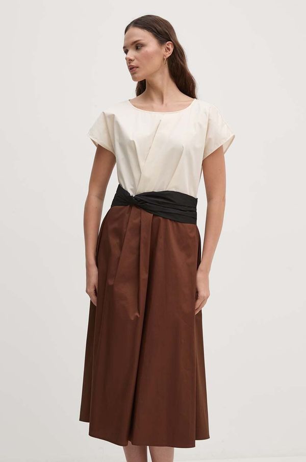 Sandro Ferrone Bombažna obleka Sandro Ferrone bež barva, SFS31XBDSAPRI