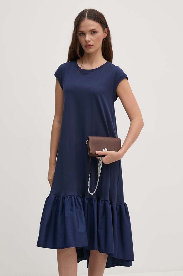 Sandro Ferrone Bombažna obleka Sandro Ferrone mornarsko modra barva, SFS7XBDMIRANY