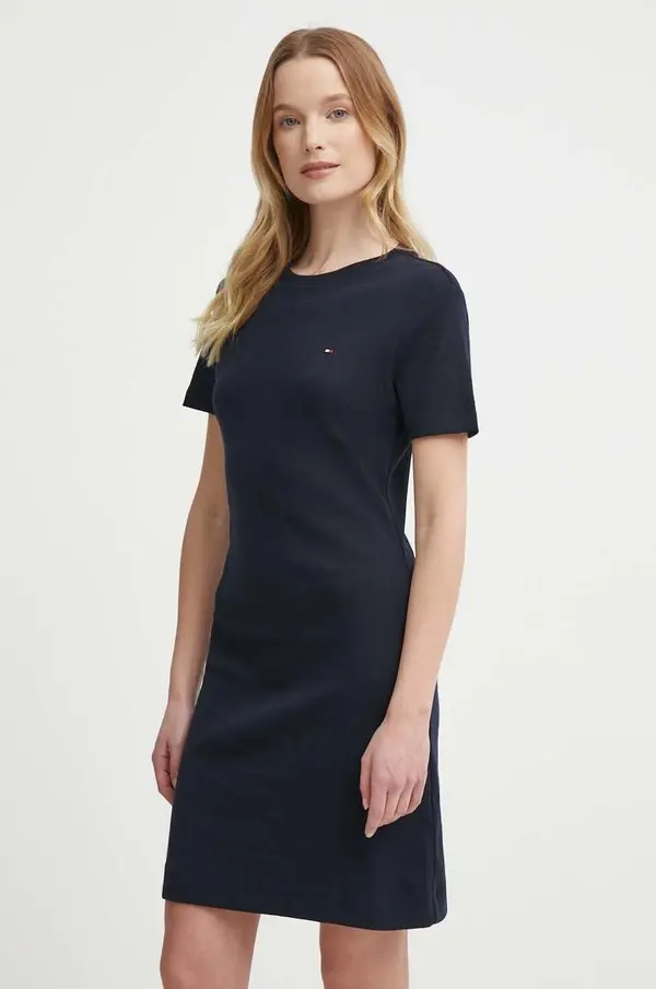 Tommy Hilfiger Bombažna obleka Tommy Hilfiger