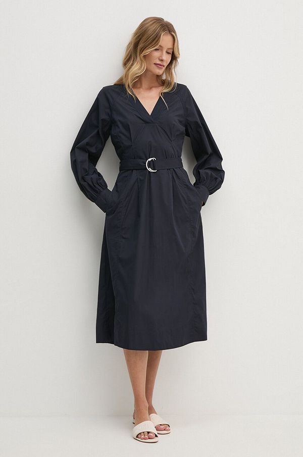 Tommy Hilfiger Bombažna obleka Tommy Hilfiger mornarsko modra barva, WW0WW42307