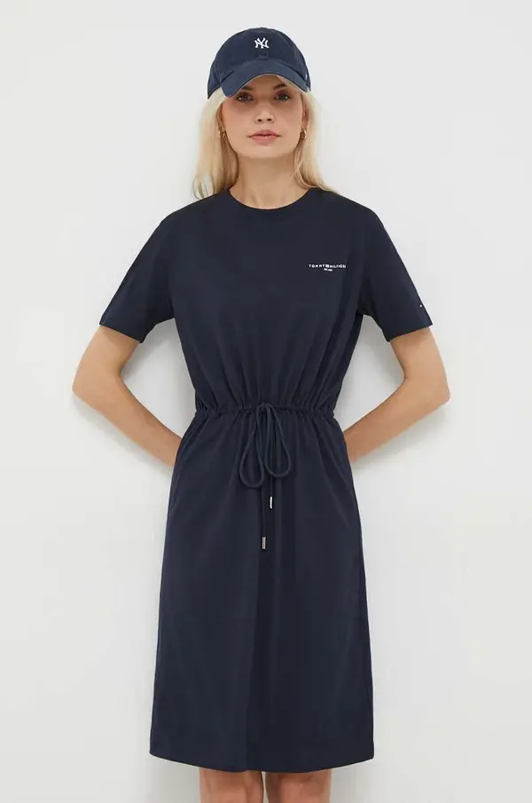 Tommy Hilfiger Bombažna obleka Tommy Hilfiger