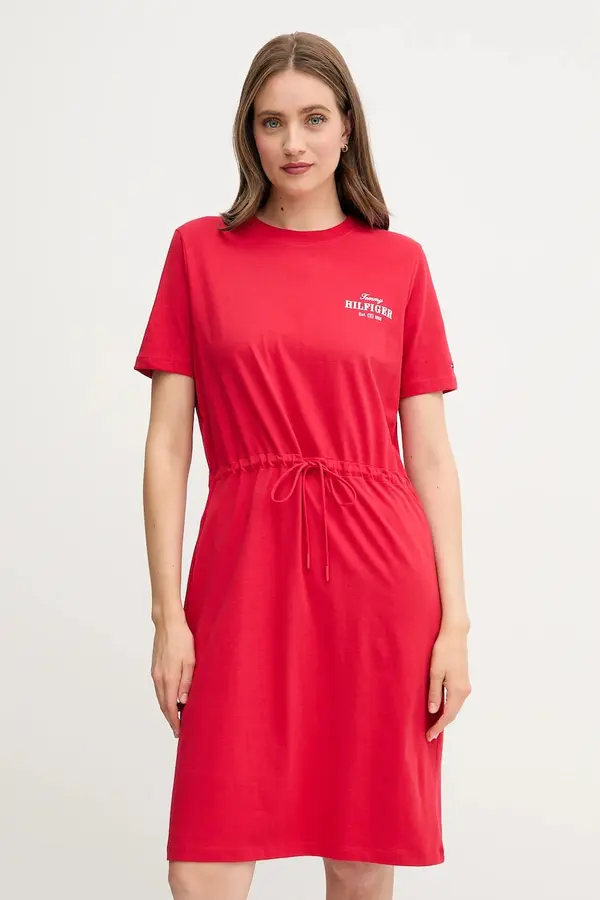 Tommy Hilfiger Bombažna obleka Tommy Hilfiger