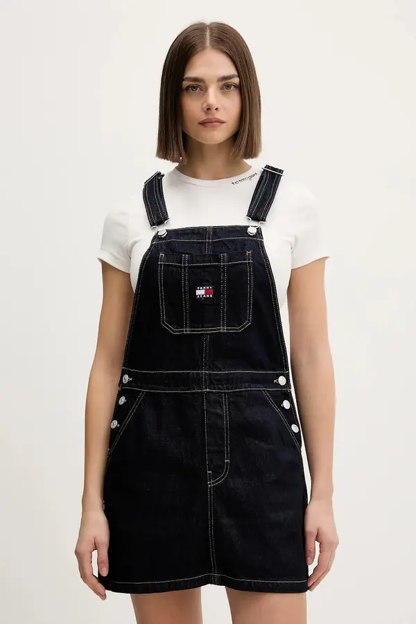 Tommy Jeans Bombažna obleka Tommy Jeans