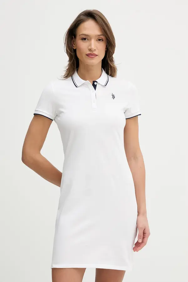 U.S. Polo Assn. Bombažna obleka U.S. Polo Assn. POLO DRESS