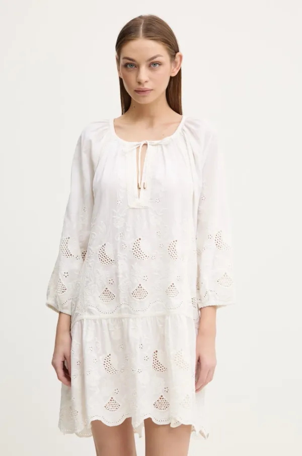 Melissa Odabash Bombažna obleka za na plažo Melissa Odabash bež barva, Pearl