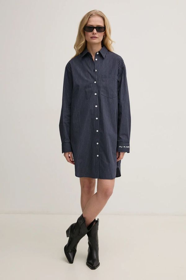 Zadig&Voltaire Bombažna obleka ZADIG&VOLTAIRE mornarsko modra barva, WWDR02517