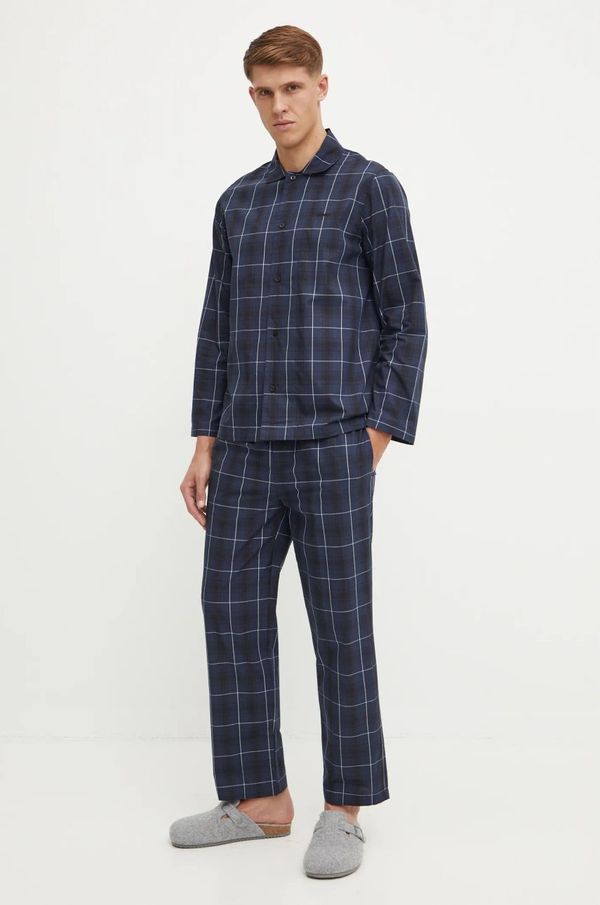 Boss Bombažna pižama BOSS mornarsko modra barva, 50527355
