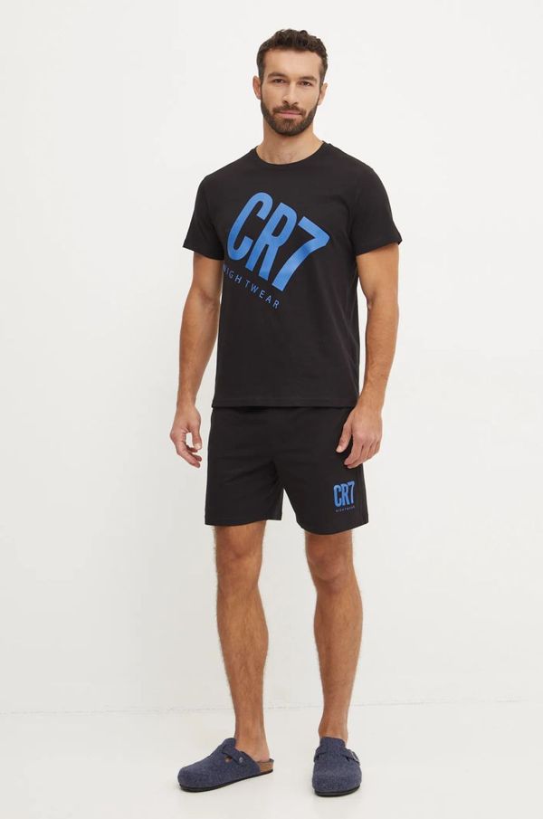 CR7 Cristiano Ronaldo Bombažna pižama CR7 Cristiano Ronaldo črna barva