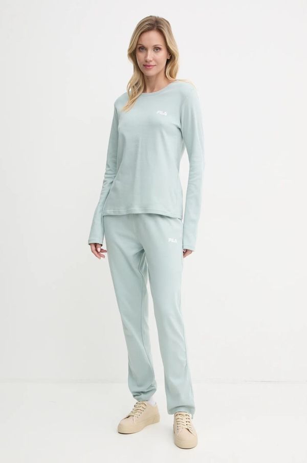 Fila Bombažna pižama Fila turkizna barva, FPW4189