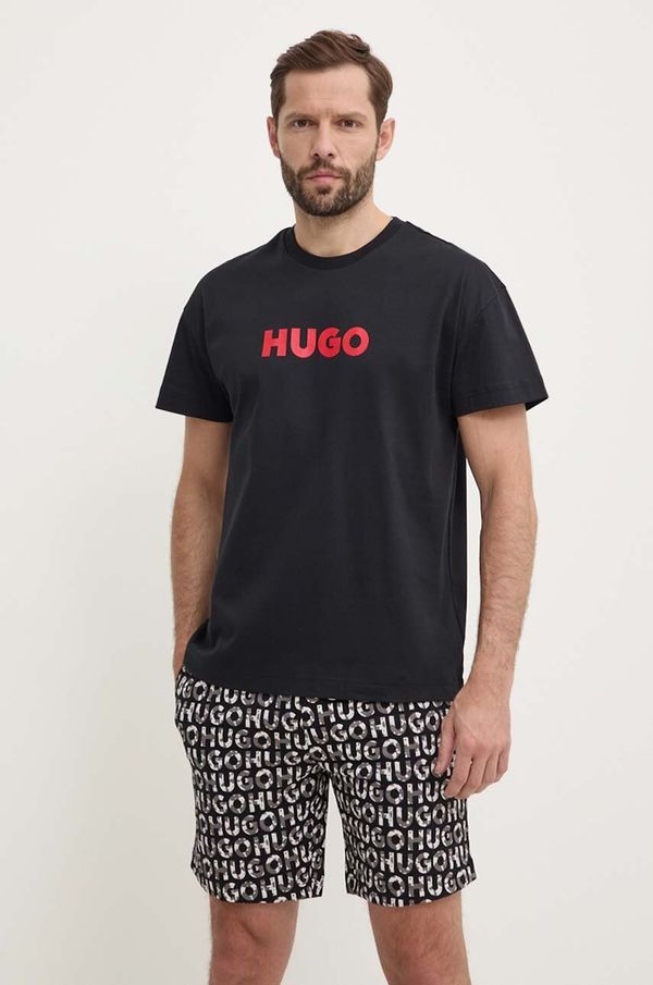 Hugo Bombažna pižama HUGO črna barva, 50514972